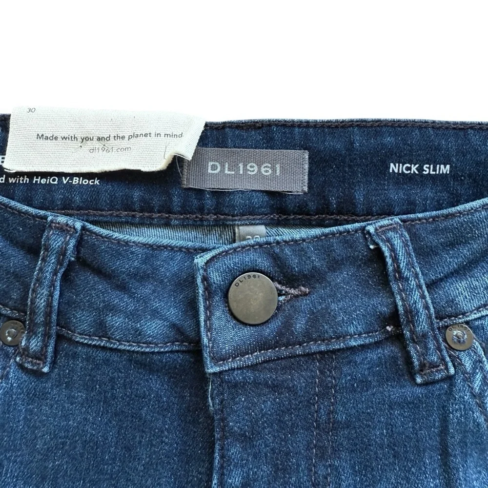NWT DL1961 Men's Nick Slim Stretch Denim Jeans Blue Size 30x34 Medium Wash $125